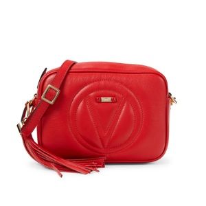 Authentic Valentino Mia Logo Leather Shoulder Bag.